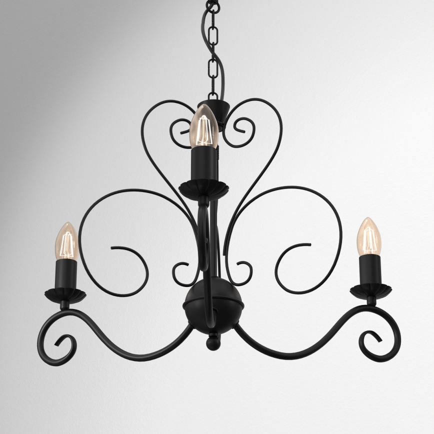 Lámpara colgante con cadena MAURO 3xE14/60W/230V
