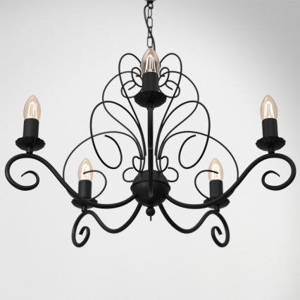 Lámpara colgante con cadena MAURO 5xE14/60W/230V