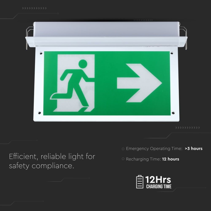 Lámpara de emergencia LED EMERGENCY EXIT SAMSUNG CHIP LED/2W/230V 6000K