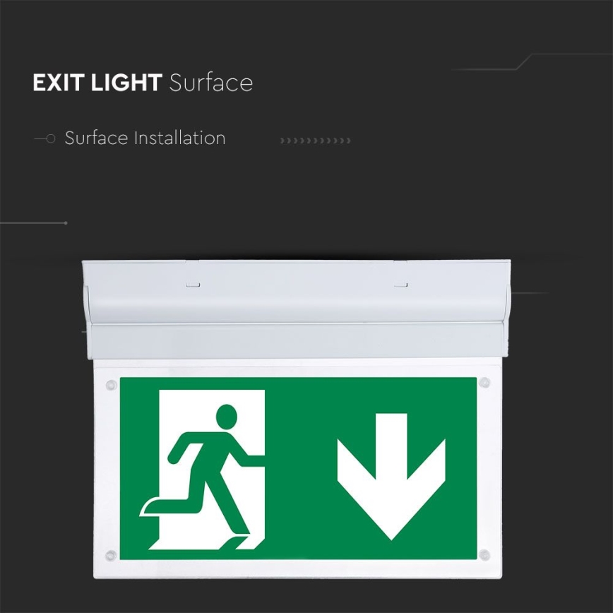 Lámpara de emergencia LED EMERGENCY EXIT SAMSUNG CHIP LED/2W/230V 6000K