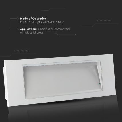 Lámpara de emergencia LED EMERGENCY EXIT SAMSUNG CHIP LED/3,8W/230V 6000K