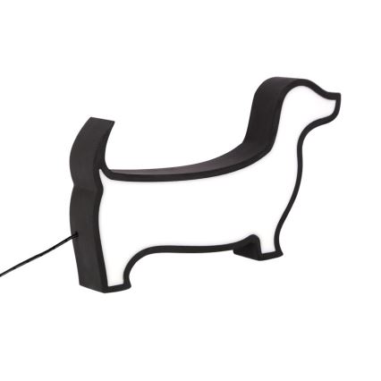 Lámpara de escritorio infantil LED DOG, 12W/230V, negra