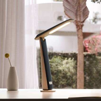 Lámpara de sobremesa LED recargable regulable TOP LED/4W/5V 1800 mAh 3000/4000/5000K marrón/negro