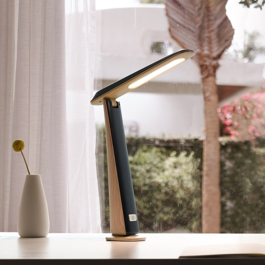 Lámpara de sobremesa LED recargable regulable TOP LED/4W/5V 1800 mAh 3000/4000/5000K marrón/negro