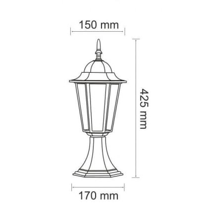 Lámpara de exterior 1xE27/20W/230V IP43 42,5 cm negro