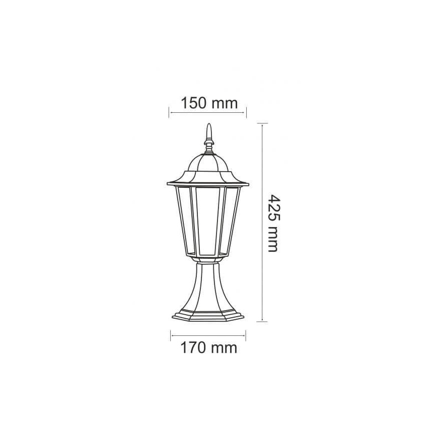 Lámpara de exterior 1xE27/20W/230V IP43 42,5 cm negro