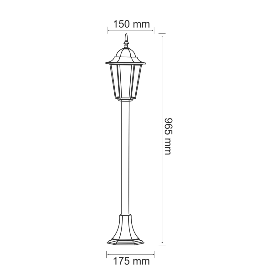 Lámpara de exterior 1xE27/20W/230V IP43 96,5 cm pátina