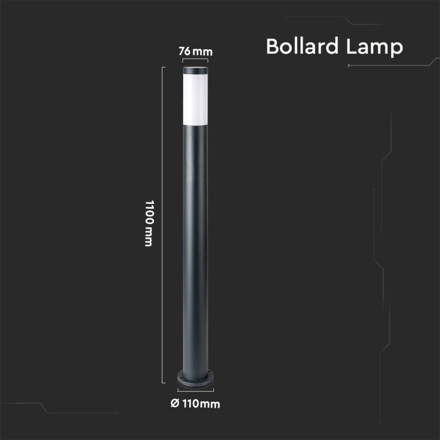 Lámpara de exterior 1xE27/60W/230V IP44 110cm antracita