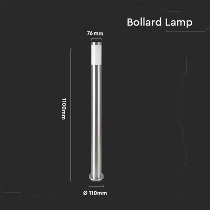 Lámpara de exterior 1xE27/60W/230V IP44 110cm cromo mate