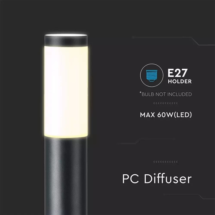 Lámpara de exterior 1xE27/60W/230V IP44 110cm negro