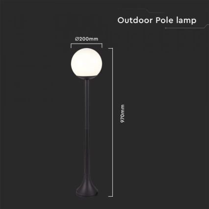 Lámpara de exterior 1xE27/60W/230V IP44 97 cm negro