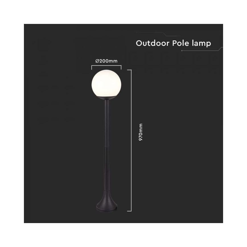 Lámpara de exterior 1xE27/60W/230V IP44 97 cm negro