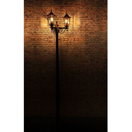 Lámpara de exterior 3xE27/20W/230V IP43 2,58 m negro