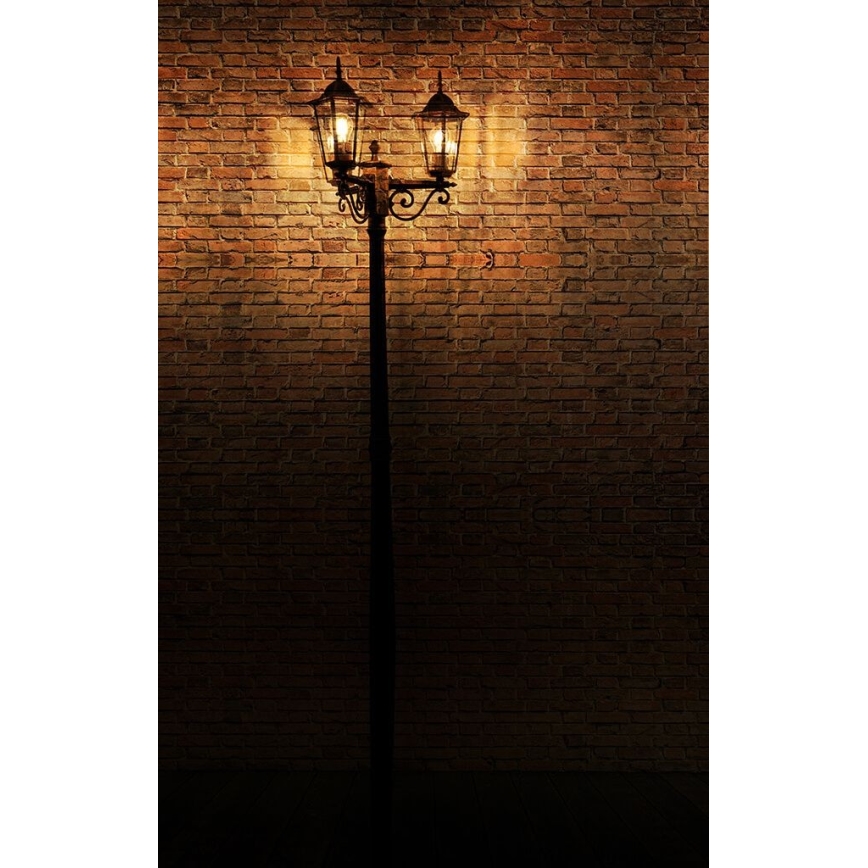Lámpara de exterior 3xE27/20W/230V IP43 2,58 m negro