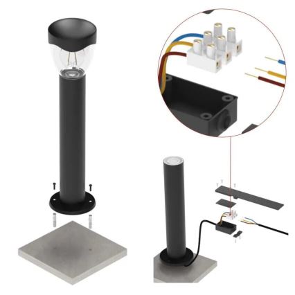 Lámpara de exterior ARTEO 1xE27/15W/230V IP44 50 cm