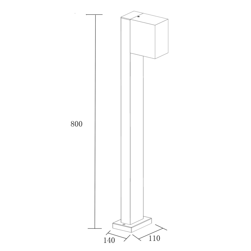 Lámpara de exterior BOSTON 1xGU10/10W/230V 80 cm IP54 negro