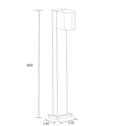 Lámpara de exterior BOSTON 1xGU10/10W/230V 80 cm IP54 negro