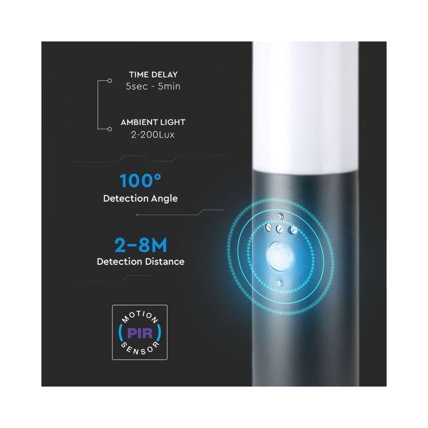 Lámpara de exterior con sensor 1xE27/60W/230V IP44 45cm antracita