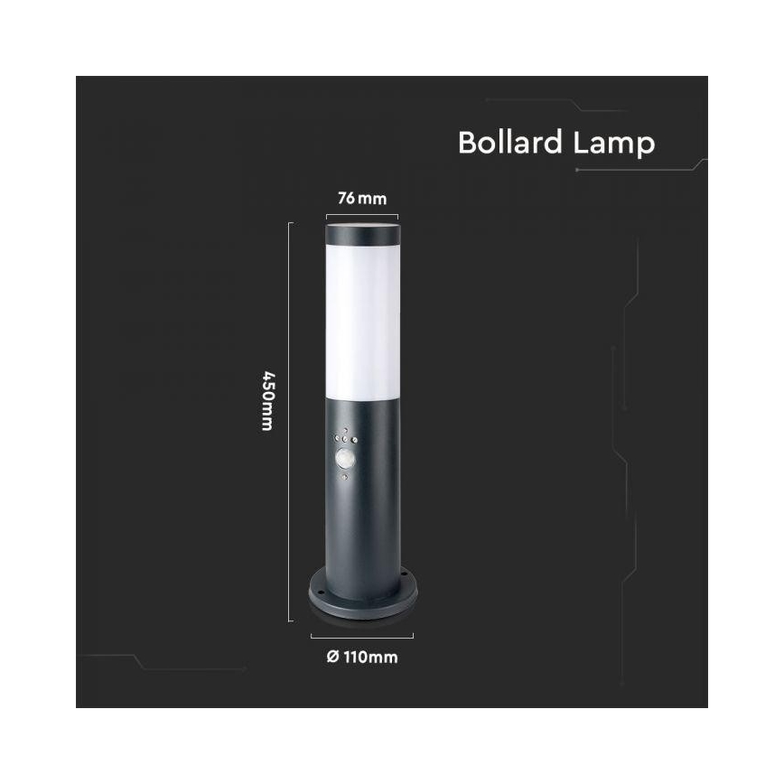 Lámpara de exterior con sensor 1xE27/60W/230V IP44 45cm antracita