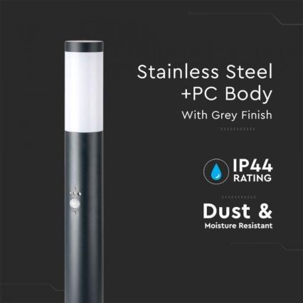 Lámpara de exterior con sensor 1xE27/60W/230V IP44 80cm antracita