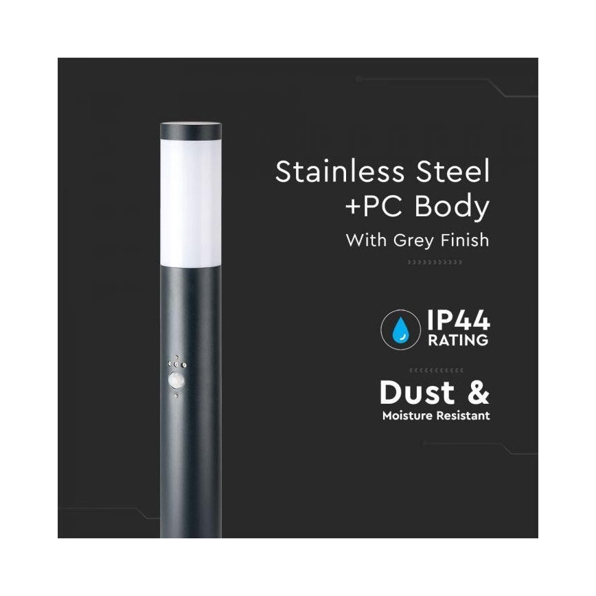 Lámpara de exterior con sensor 1xE27/60W/230V IP44 80cm antracita
