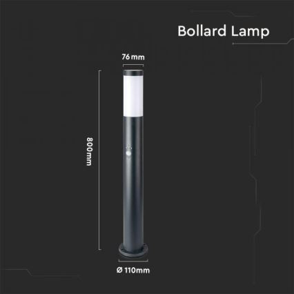 Lámpara de exterior con sensor 1xE27/60W/230V IP44 80cm antracita