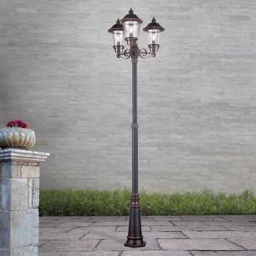 Lámpara de exterior KENZO 3xE27/100W/230V IP44 bronce/pátina