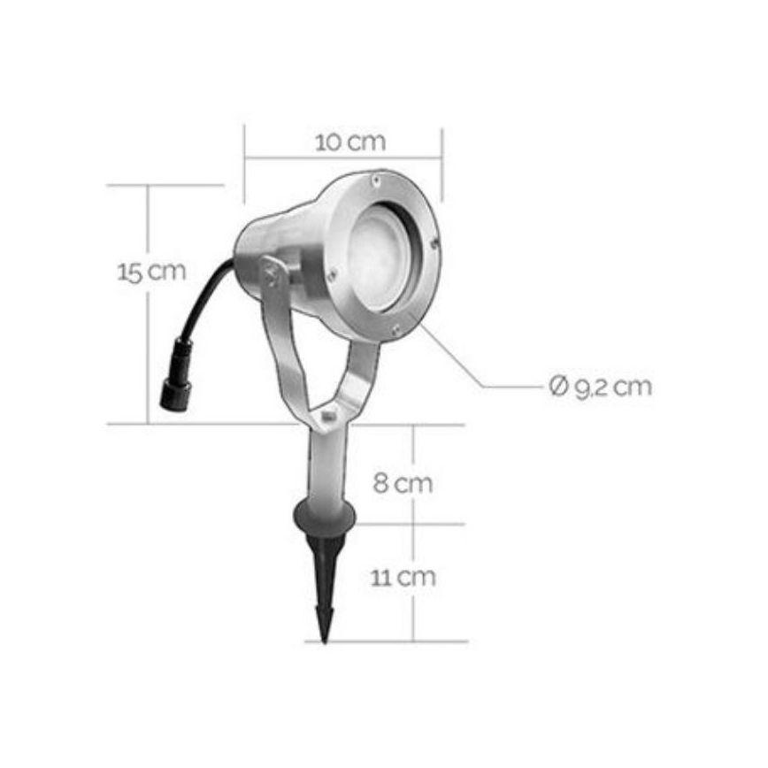 Lámpara de exterior LED EASY CONNECT 1xGU10/4W/230V IP67 cromo mate