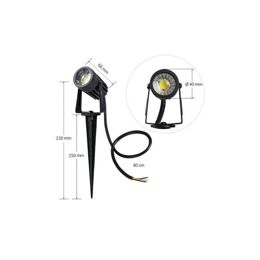 Lámpara de exterior LED LED/3W/230V 2800K IP67 negro