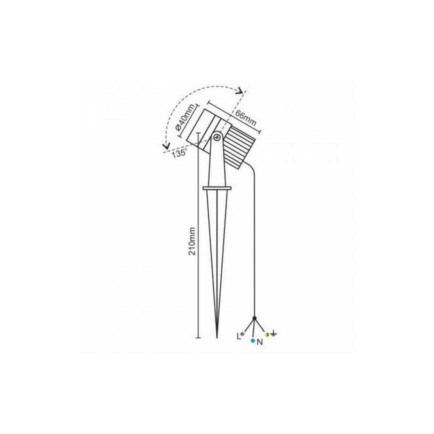 Lámpara de exterior LED LED/3W/230V 2800K IP67 negro