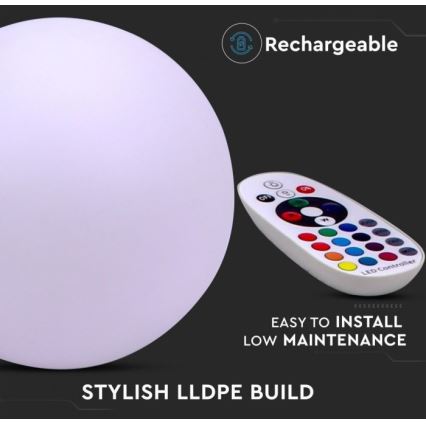 Lámpara de exterior LED RGB regulable LED/1W/5V 1000 mAh 30 cm IP67 + mando a distancia
