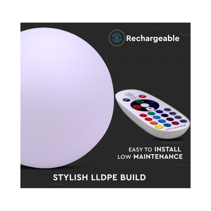 Lámpara de exterior LED RGB regulable LED/1W/5V 1000 mAh 30 cm IP67 + mando a distancia