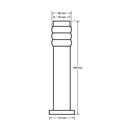 Lámpara de exterior LULA 1xE27/11W/230V IP44 acero inoxidable