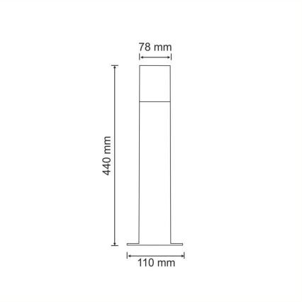 Lámpara de exterior NEW YORK 1xE27/12W/230V IP44 44 cm antracita