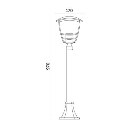 Lámpara de exterior TEVIO 1xE27/60W/230V IP54 97 cm negro