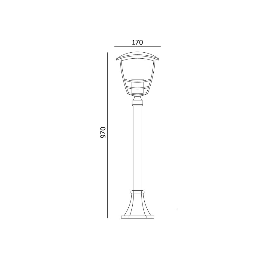 Lámpara de exterior TEVIO 1xE27/60W/230V IP54 97 cm negro