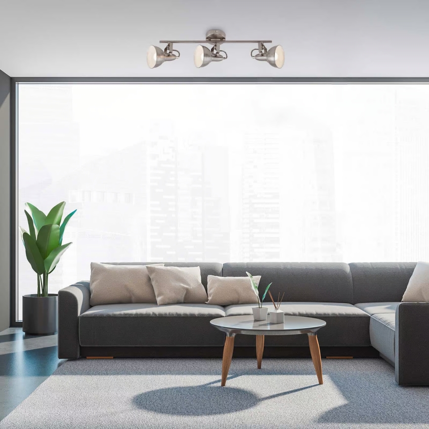 Lámpara de focos 3xE14/40W/230V cromo mate