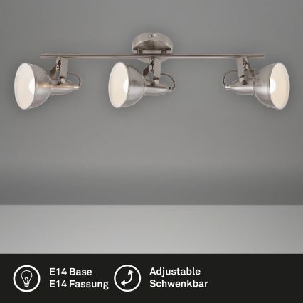 Lámpara de focos 3xE14/40W/230V cromo mate
