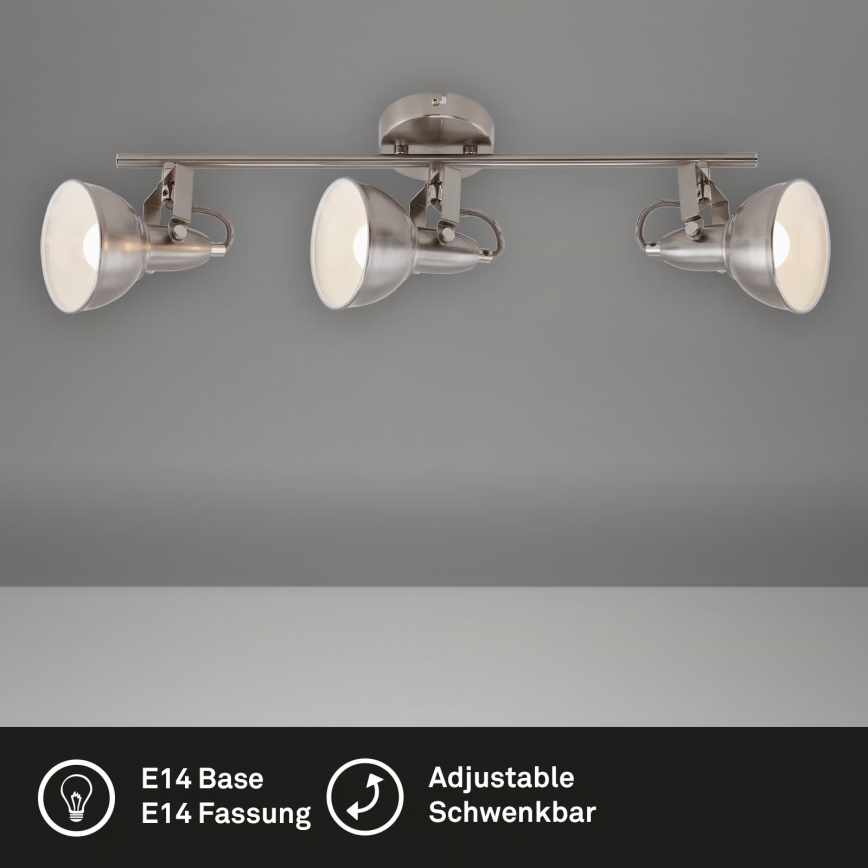 Lámpara de focos 3xE14/40W/230V cromo mate