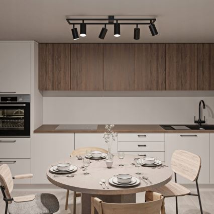 Lámpara de focos 6xGU10/30W/230V negra