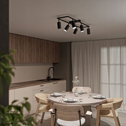 Lámpara de focos 6xGU10/30W/230V negra