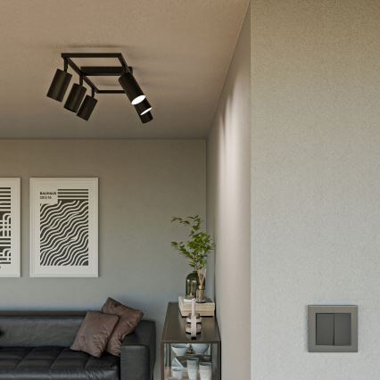 Lámpara de focos 6xGU10/30W/230V negra