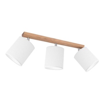 Lámpara de focos BENITA 3xE27/25W/230V blanco/roble