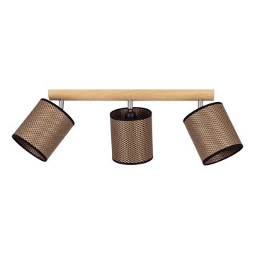 Lámpara de focos BENITA 3xE27/25W/230V marrón/roble
