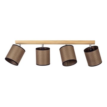 Lámpara de focos BENITA 4xE27/25W/230V marrón/roble