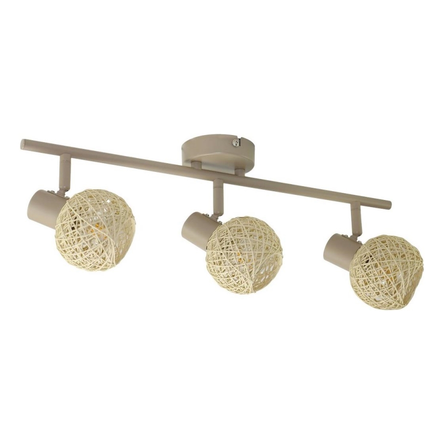 Lámpara de focos DEX 3xE14/10W/230V beige/crema