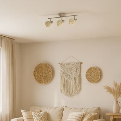 Lámpara de focos DEX 3xE14/10W/230V beige/crema