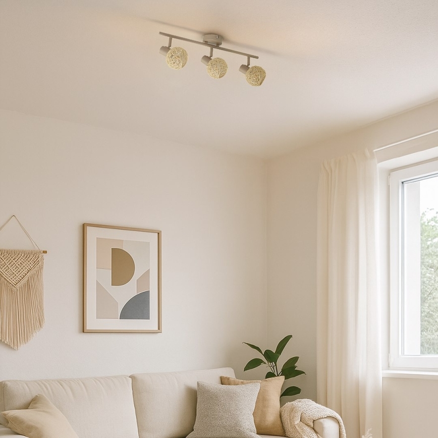 Lámpara de focos DEX 3xE14/10W/230V beige/crema
