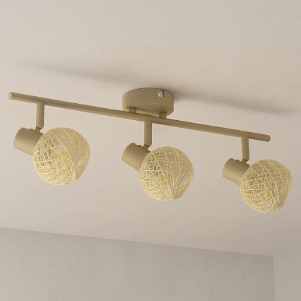 Lámpara de focos DEX 3xE14/10W/230V beige/crema