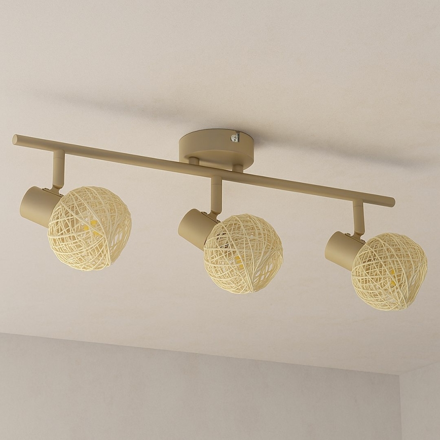 Lámpara de focos DEX 3xE14/10W/230V beige/crema